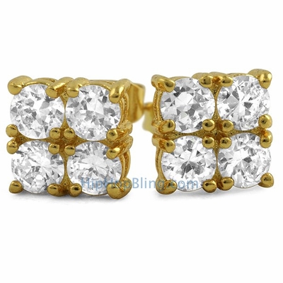 Go For The Gold With Custom Gold Micro Pave Earrings From Hip Hop Bling