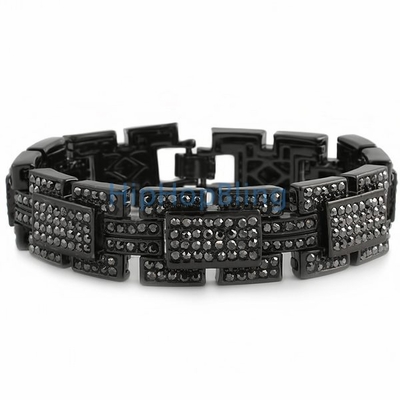 Complete Your All Black Outfit With Black Bling Bling Bracelets From Hip Hop Bling