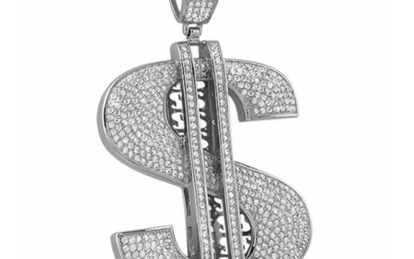 Look Like A Baller When You Add An XL Money Sign CZ Pendant To Your Chain