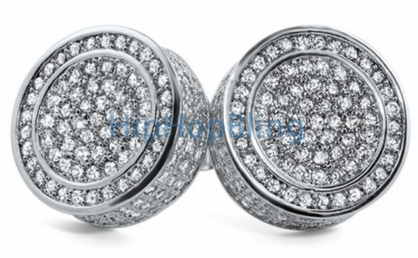 Hip Hop Bling Iced Out Earrings