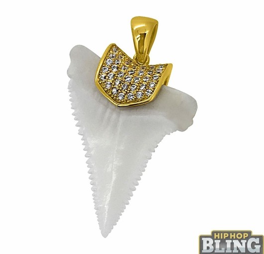 Grab A Real Sharks Tooth Iced Pendant Today From Hip Hop Bling